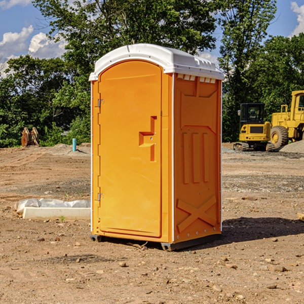 how often are the porta potties cleaned and serviced during a rental period in Trinity Center